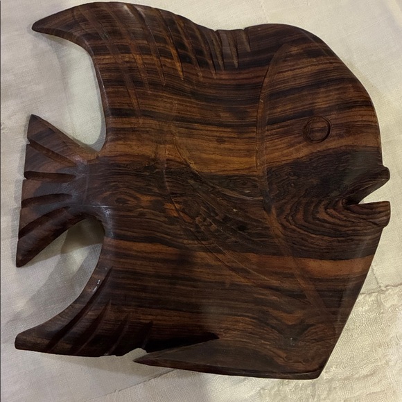 Other - Wooden Angel Fish Decor BIG Statement for Book Shelf or Stand Alone Accent Decor
